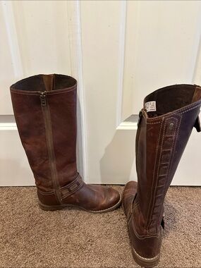 Timberland Brown Leather Combat & Moto Boots